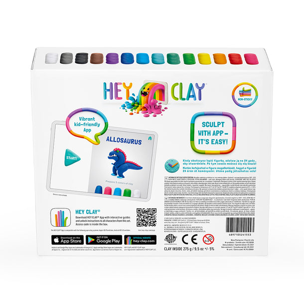 HEY CLAY Mega Dino Air Dry Clay Modelling Kit with Interactive App