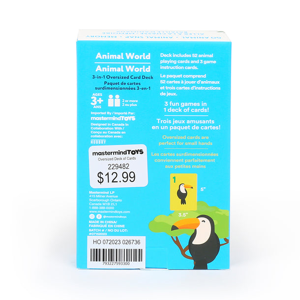 Mastermind Toys 3-in-1 Oversized Card Deck Animal World