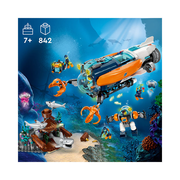 LEGO City Deep-Sea Explorer Submarine 60379 Building Toy Set (842 ...