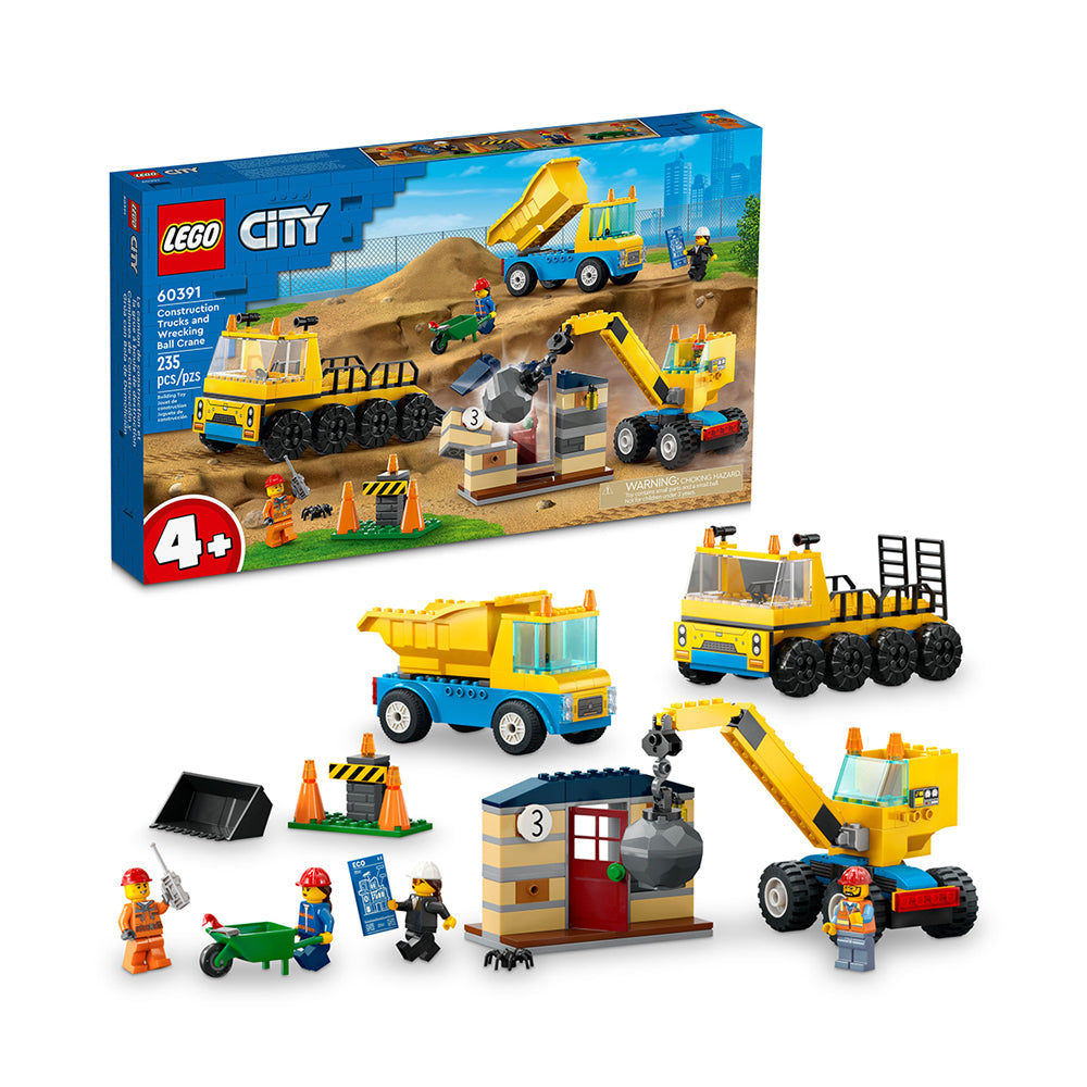 LEGO® City Construction Trucks and Wrecking Ball Crane 60391
