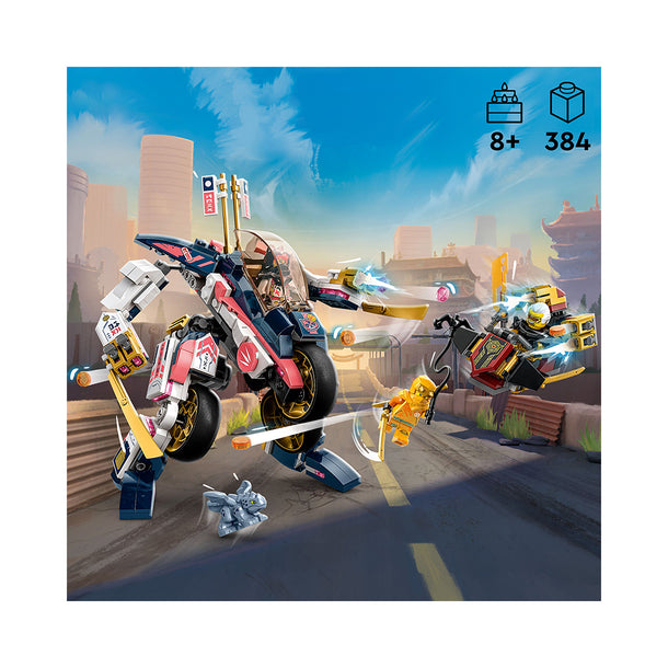 LEGO NINJAGO Sora’s Transforming Mech Bike Racer 71792 Building Toy Set (384 Pcs)