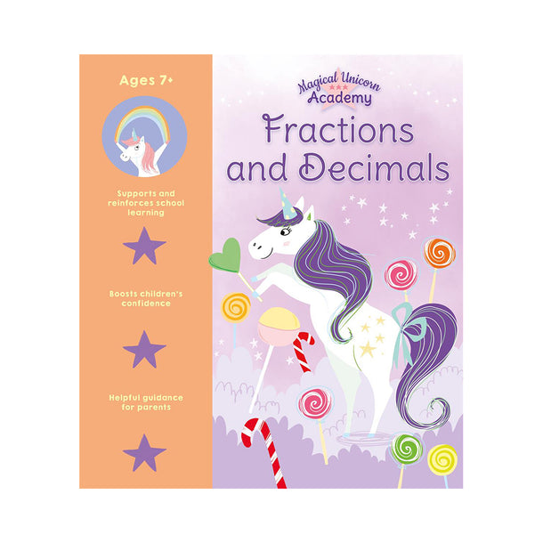 Magical Unicorn Academy: Fractions and Decimals Book