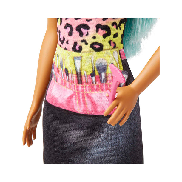 Barbie Makeup Artist Doll With Teal Hair And Career-Themed Accessories Like Palette And Brush