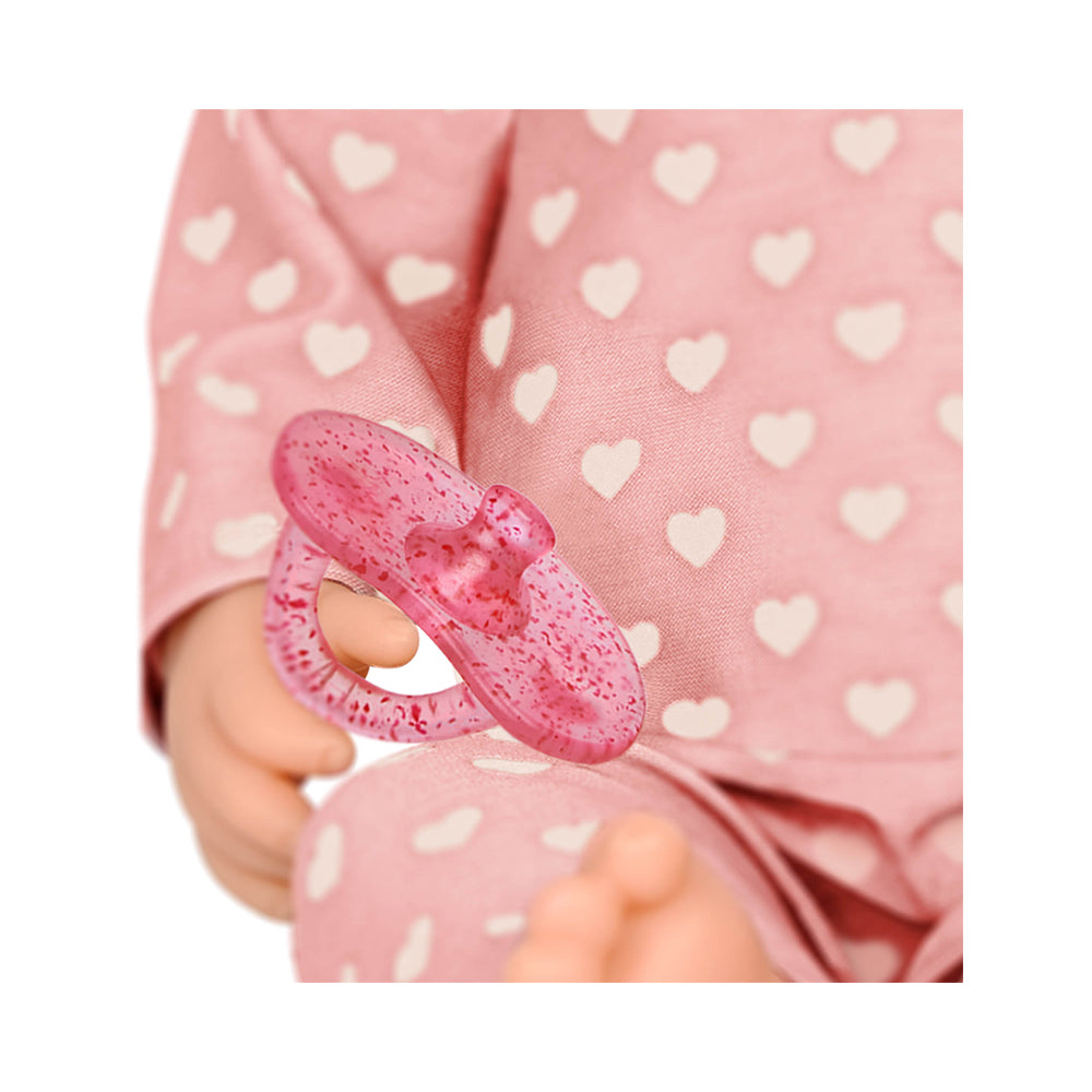 Speckled White LullaBaby 14-inch Realistic Baby Doll - Fair Skin, Blue Eyes With Soft Body & Removable Polka Dot Pajama Outfit Toddler Doll Toy