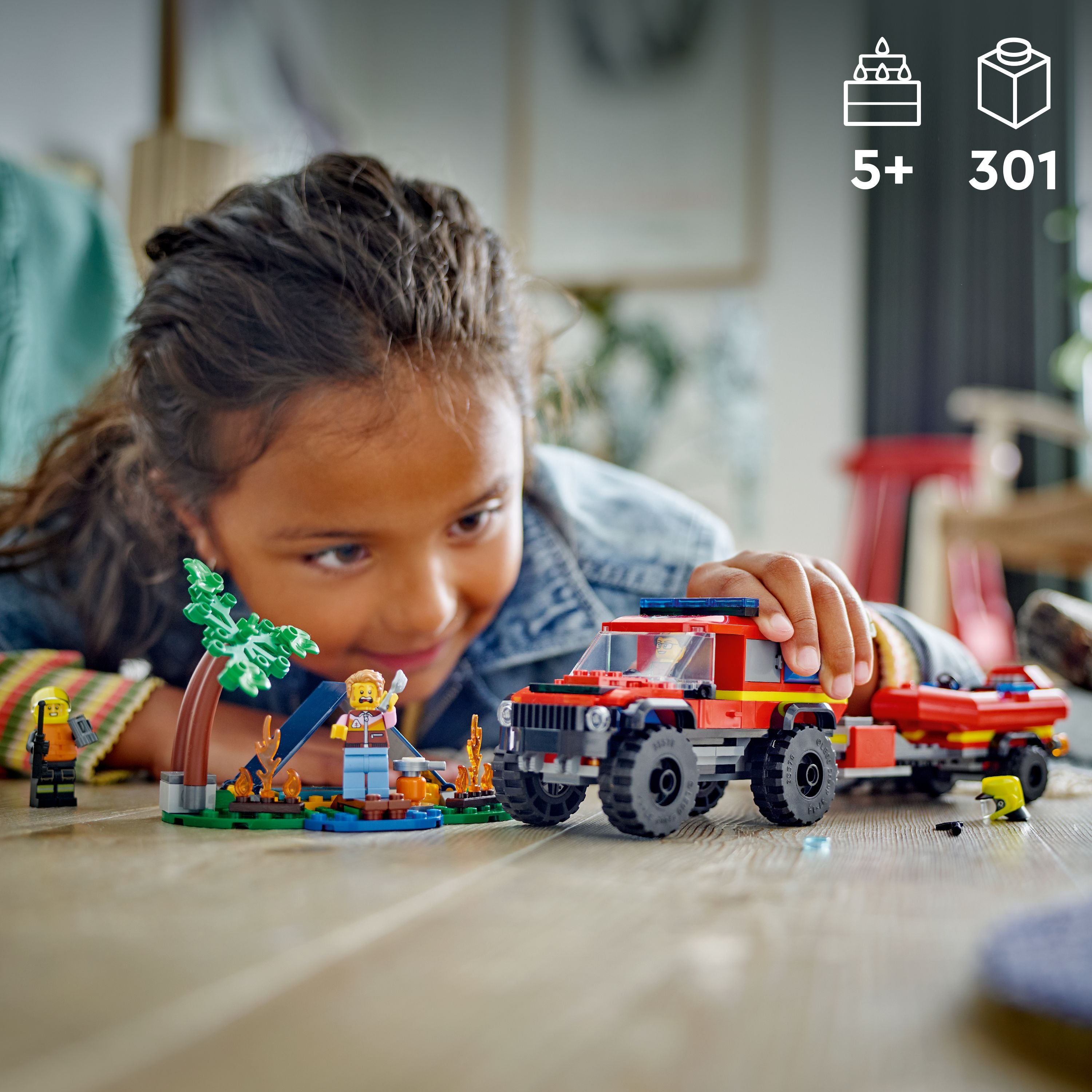 LEGO® City 4x4 Fire Truck with Rescue Boat Toy 60412