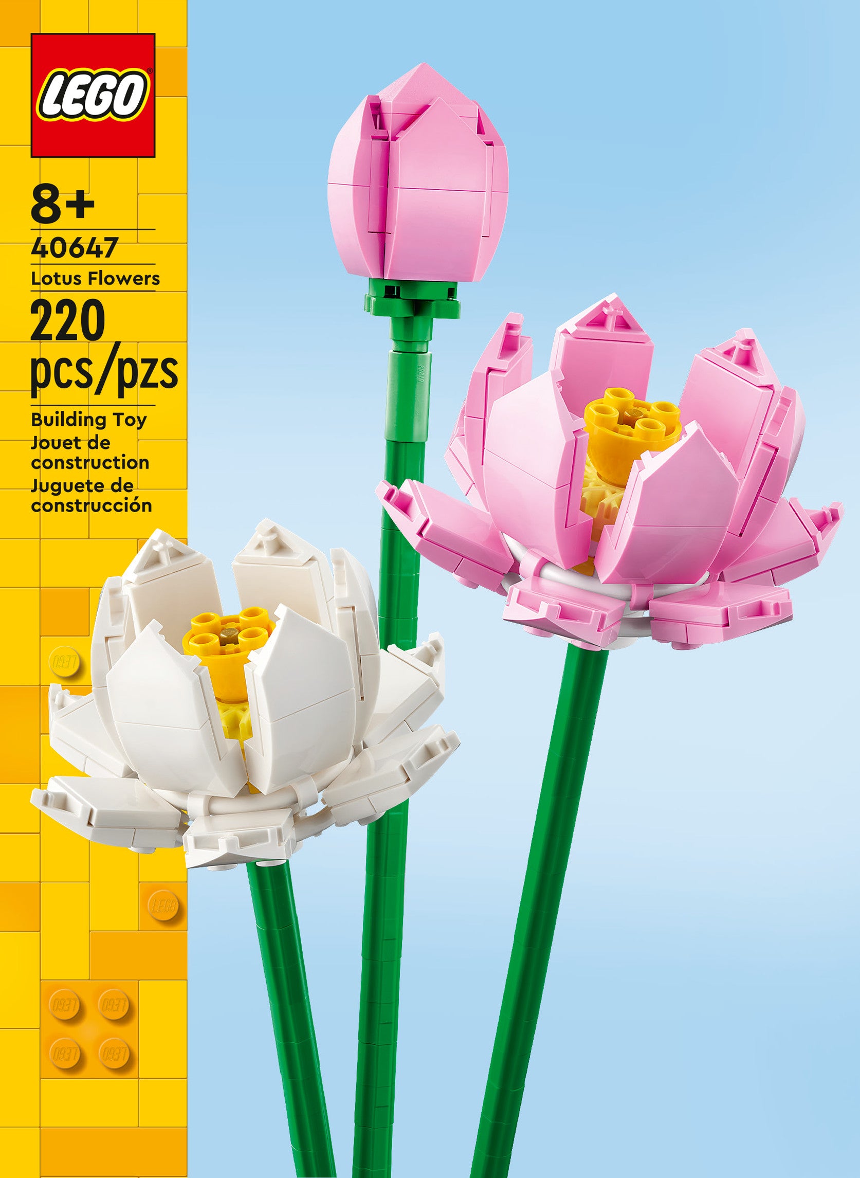 LEGO® Lotus Flowers 40647 Building Toy Set for Ages 8+ (220 Pieces)
