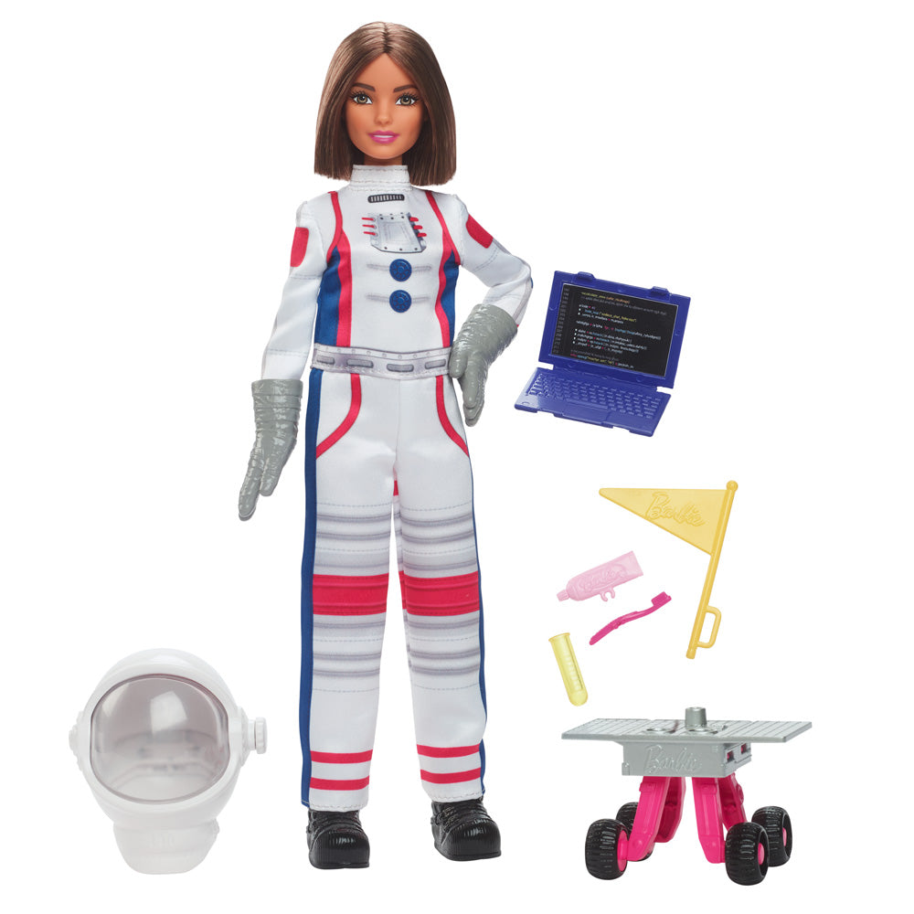 Barbie® Playset 65th Anniversary Astronaut Set with Doll & 10 Accessories Including Rolling Rover & Space Helmet with Flipping Shield