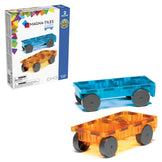 Magna-Tiles Cars Blue & Orange Magnetic Construction Set 2-Piece