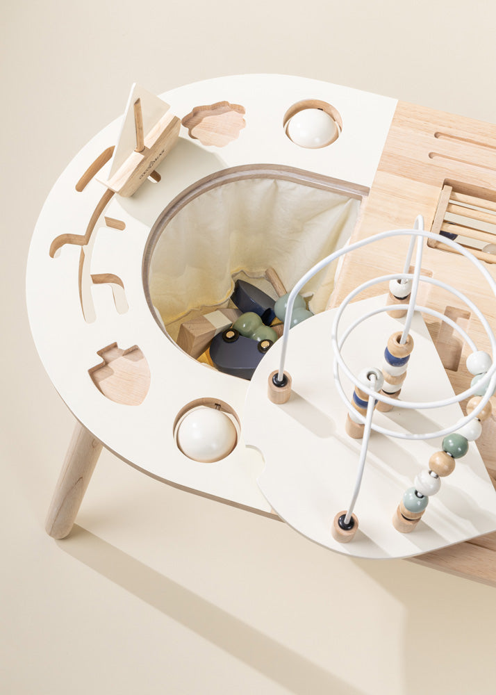 Coco Village Kids Wood Activity Table Wooden Play Fruit And