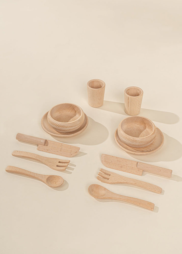 Coco Village Wooden Dinnerware Playset (12 Pcs)