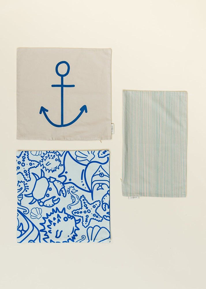 Baltik Cushion Covers Trio Set - Ocean