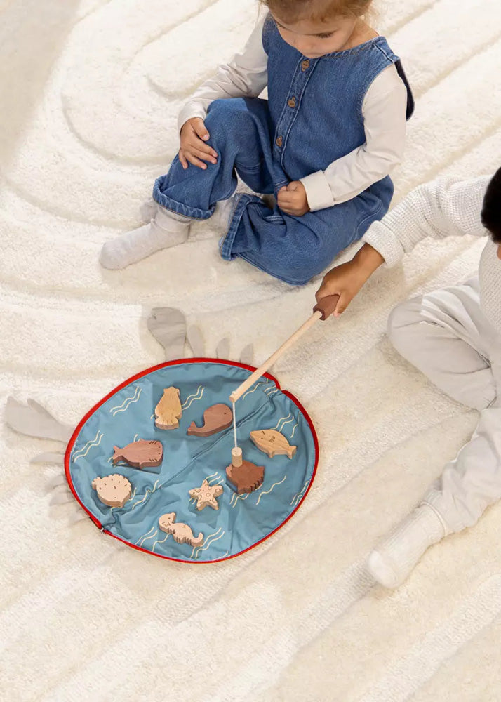Wooden Fishing Game with Bag