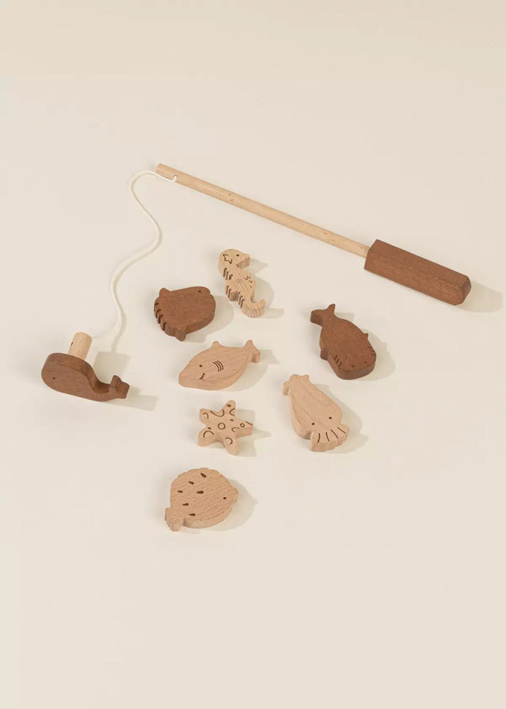 Wooden Fishing Game with Bag