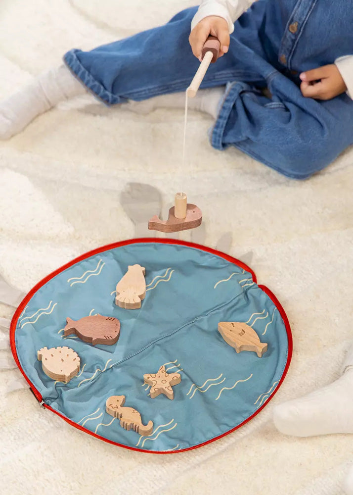 Wooden Fishing Game with Bag