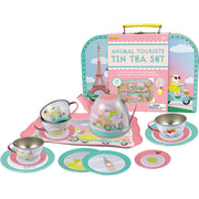 Animal Tourists Tin Tea Set In Carry Case