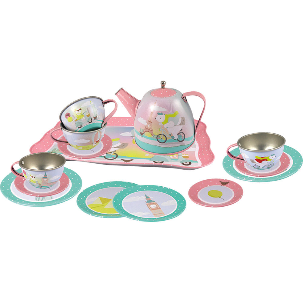 Playwell Animal Tourists Tin Tea Set In Carry Case – Mastermind Toys