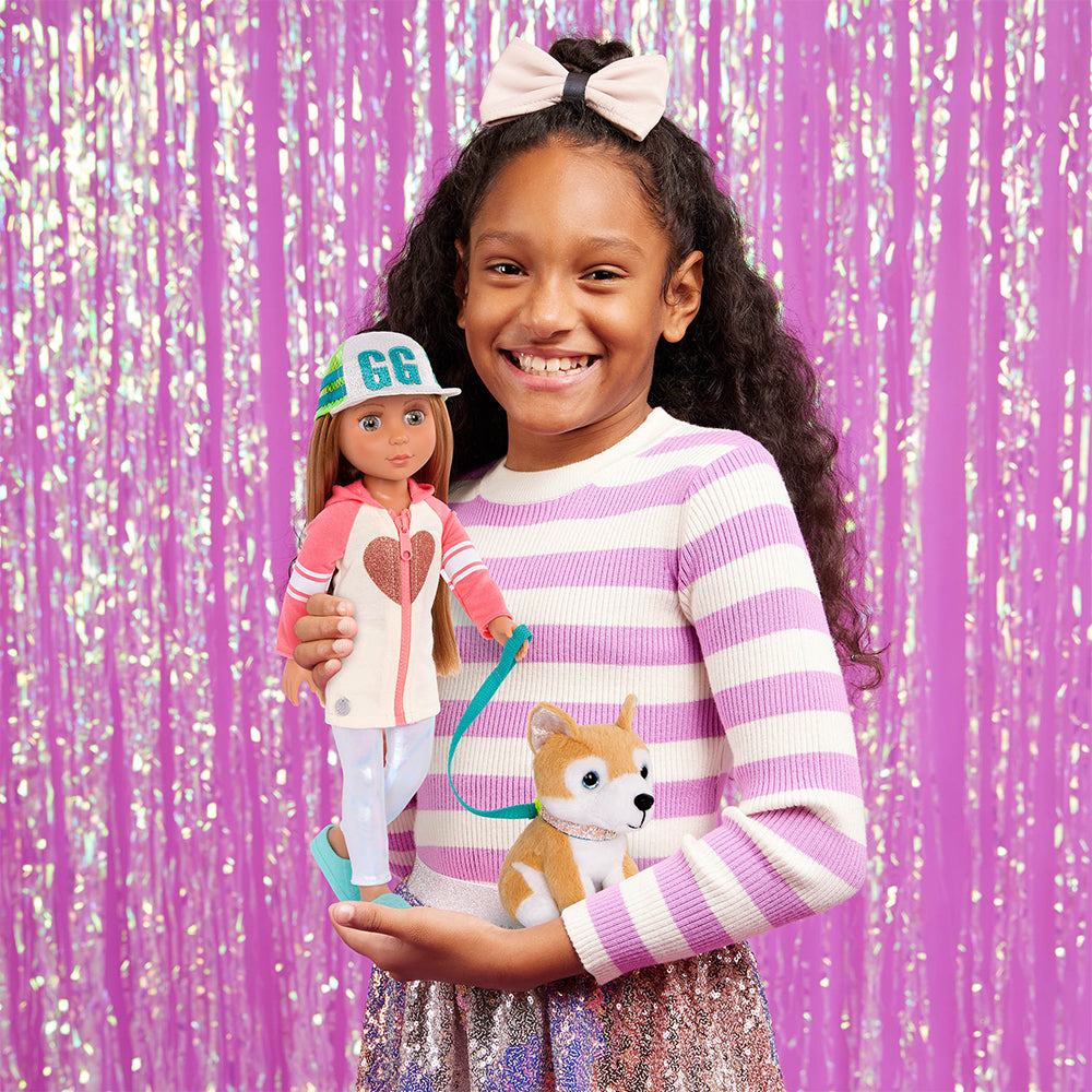 GG Tavi 14" Doll with Pet Dog Nougat
