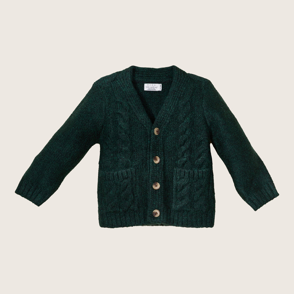 Rise Little Earthling Cardigan Green