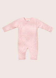 Quilted Wrap Romper Pink 0-3m