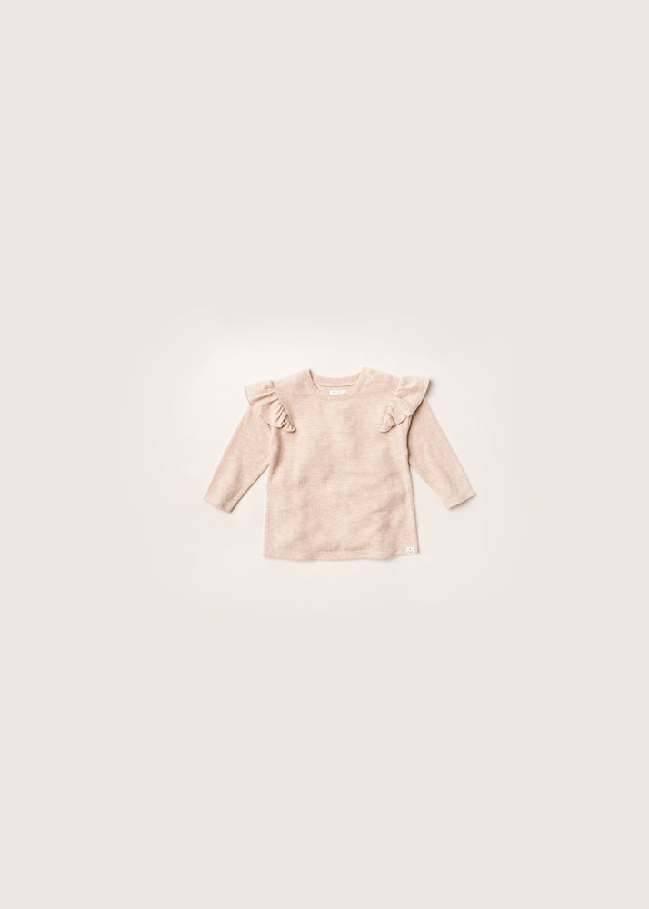Rise Little Earthling Soft Ruffle Tee Oatmeal