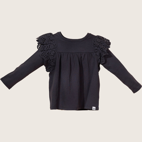 POPPY TIERED FRILL SLEEVE SHIRRING tシャツ トップス TIERED FRILL SLEEVE SHIRRING T-SHIRT Tiered frill