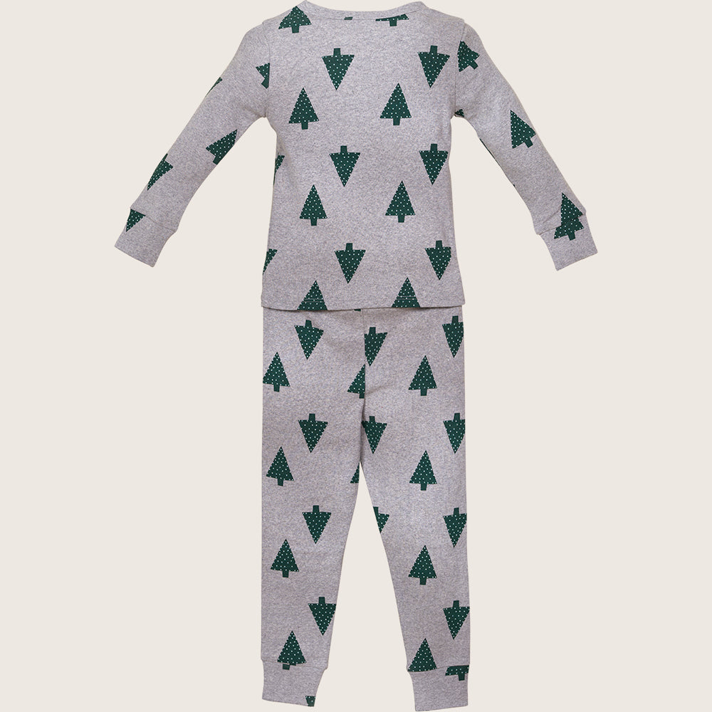 Holiday Sleep Set Grey Xmas Tree 12-18m