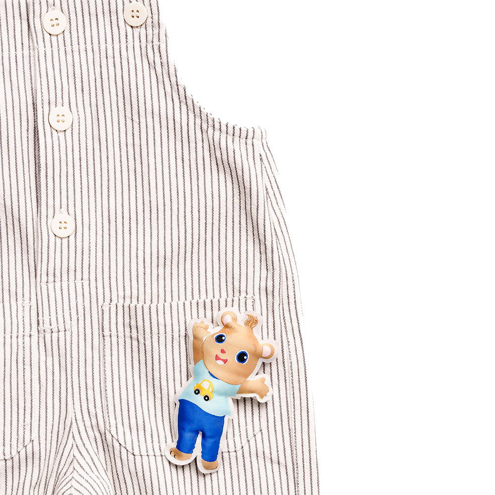 MR Signature Overall Grey Stripe 6-12m