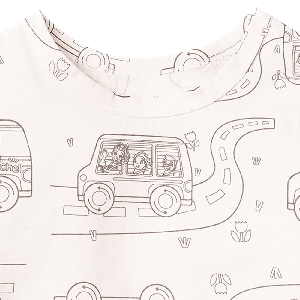 MR Colour Me Tee School Bus 2-3y