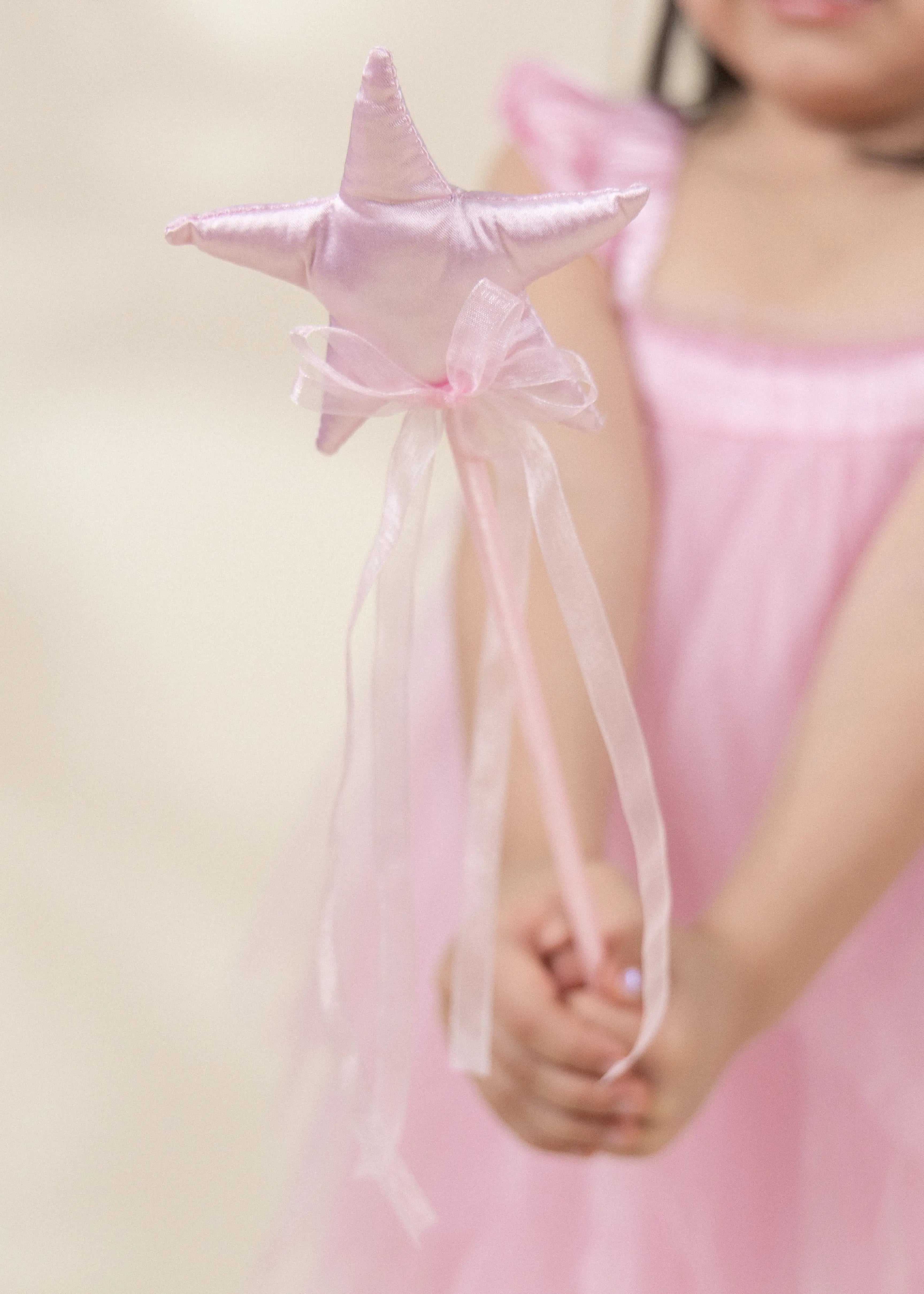 Coco Village Pink Star  Wand with Ribbon