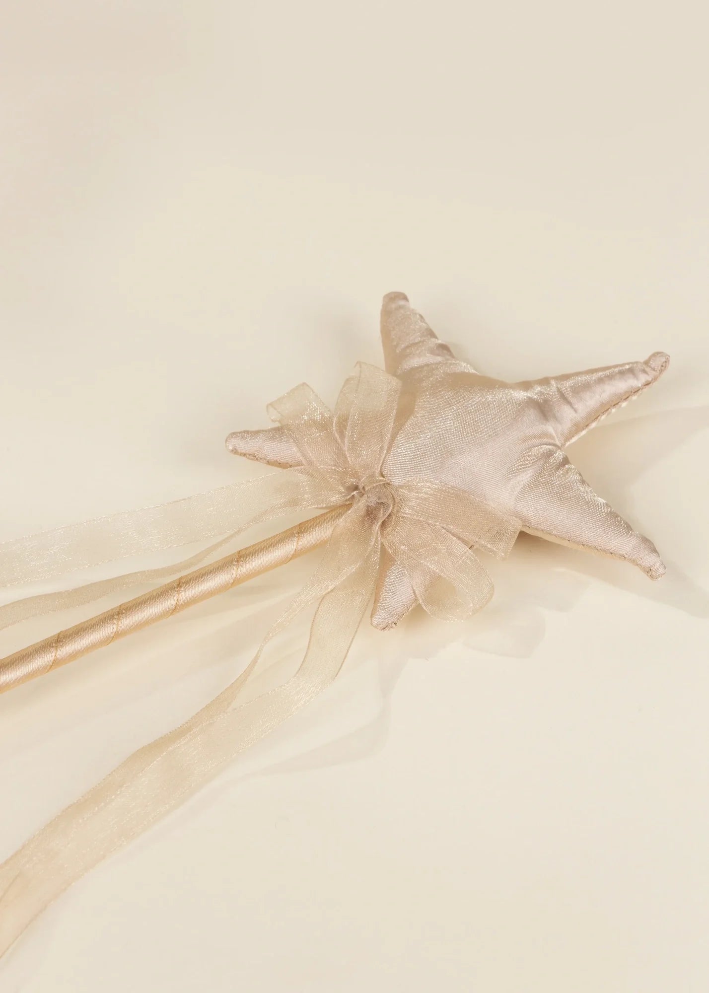 Coco Village Light Gold Star  Wand w Ribbon