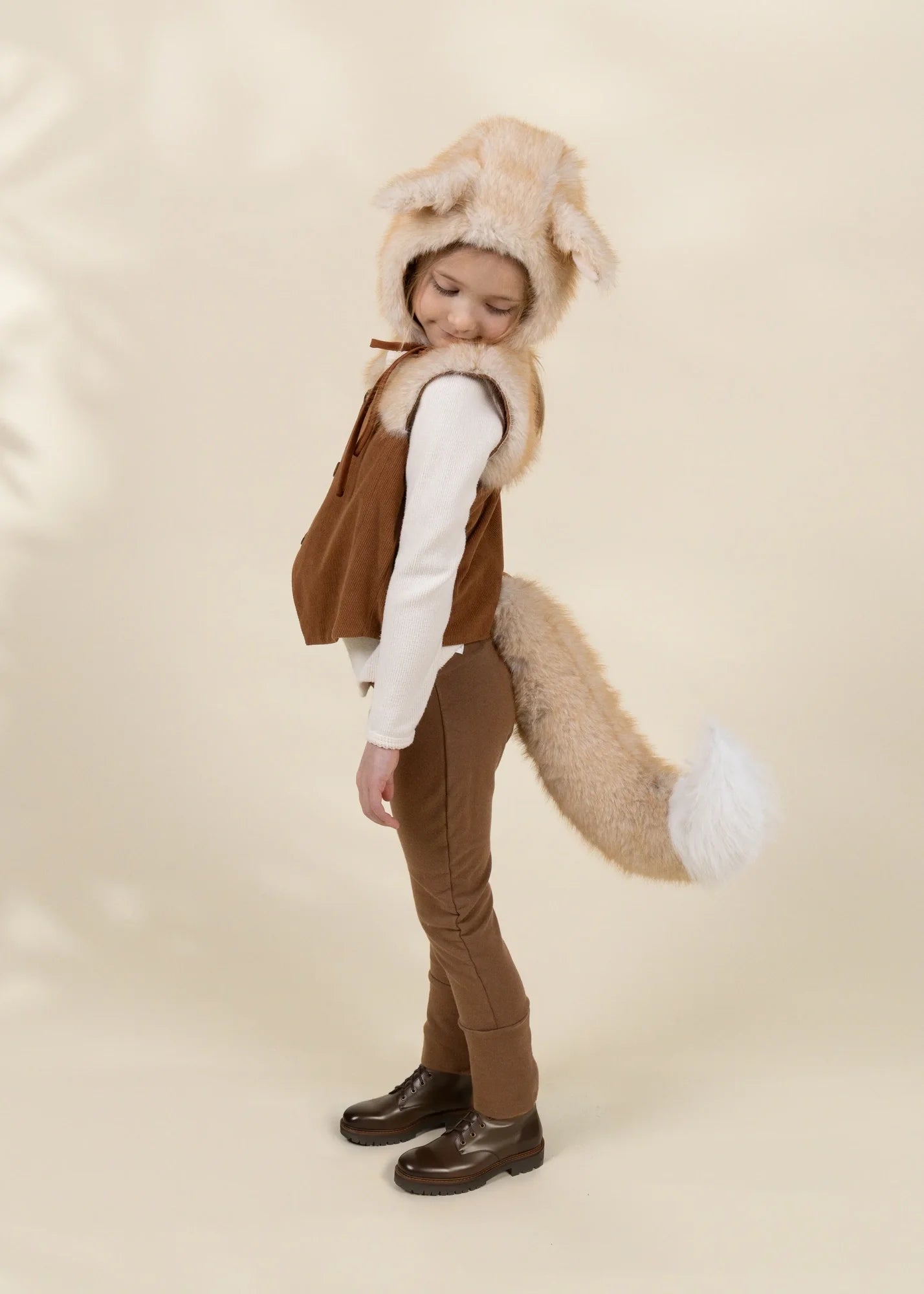 Coco Village Fox Fur Hat Vest & Tail Set