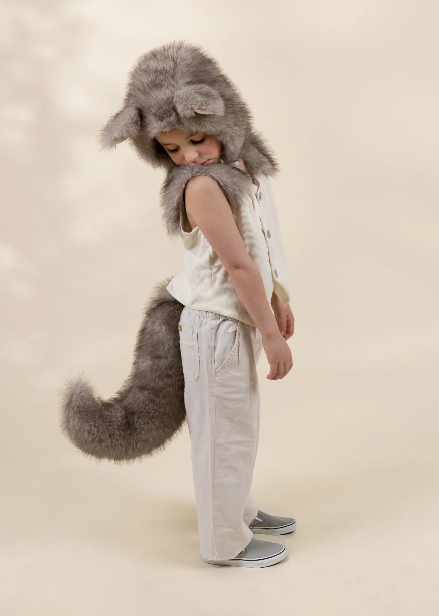 Coco Village Wolf Fur Hat & Tail Set