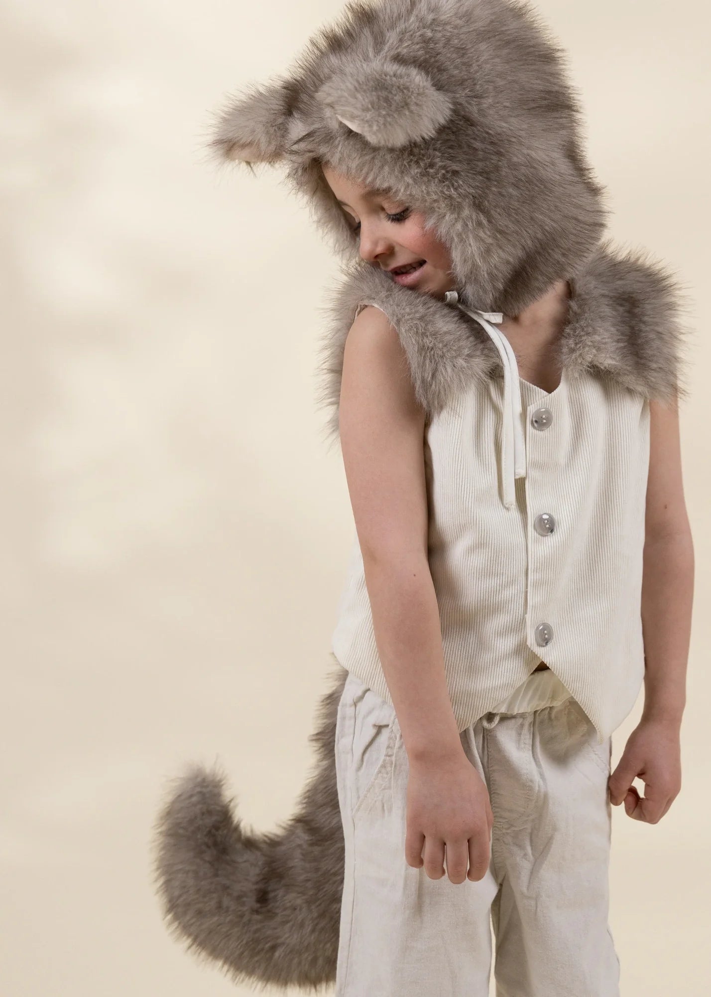 Coco Village Wolf Fur Hat & Tail Set