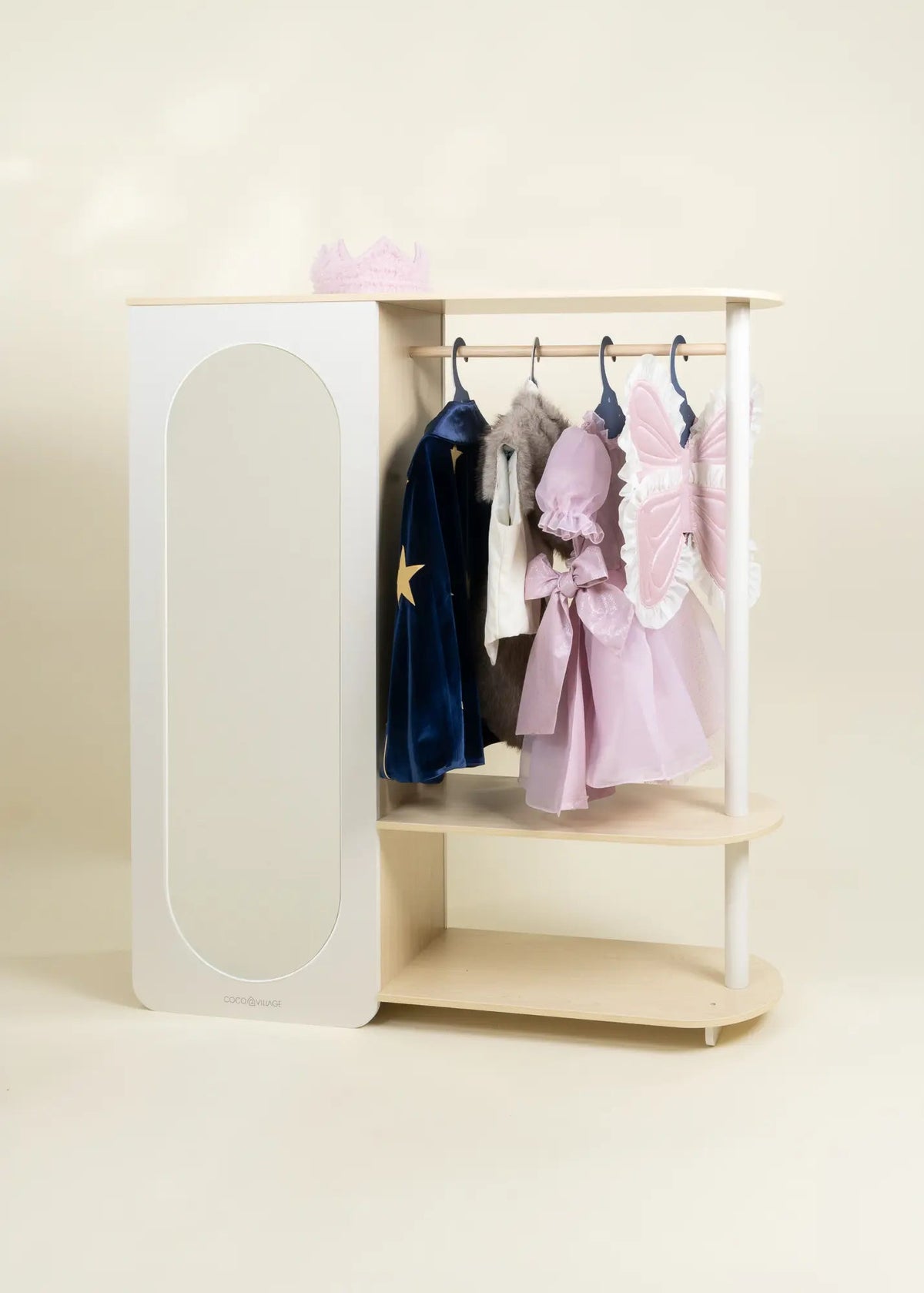 255138__14_Large_Wooden_Wardrobe_with_Shelves_Hanging_Rod_Default_Title