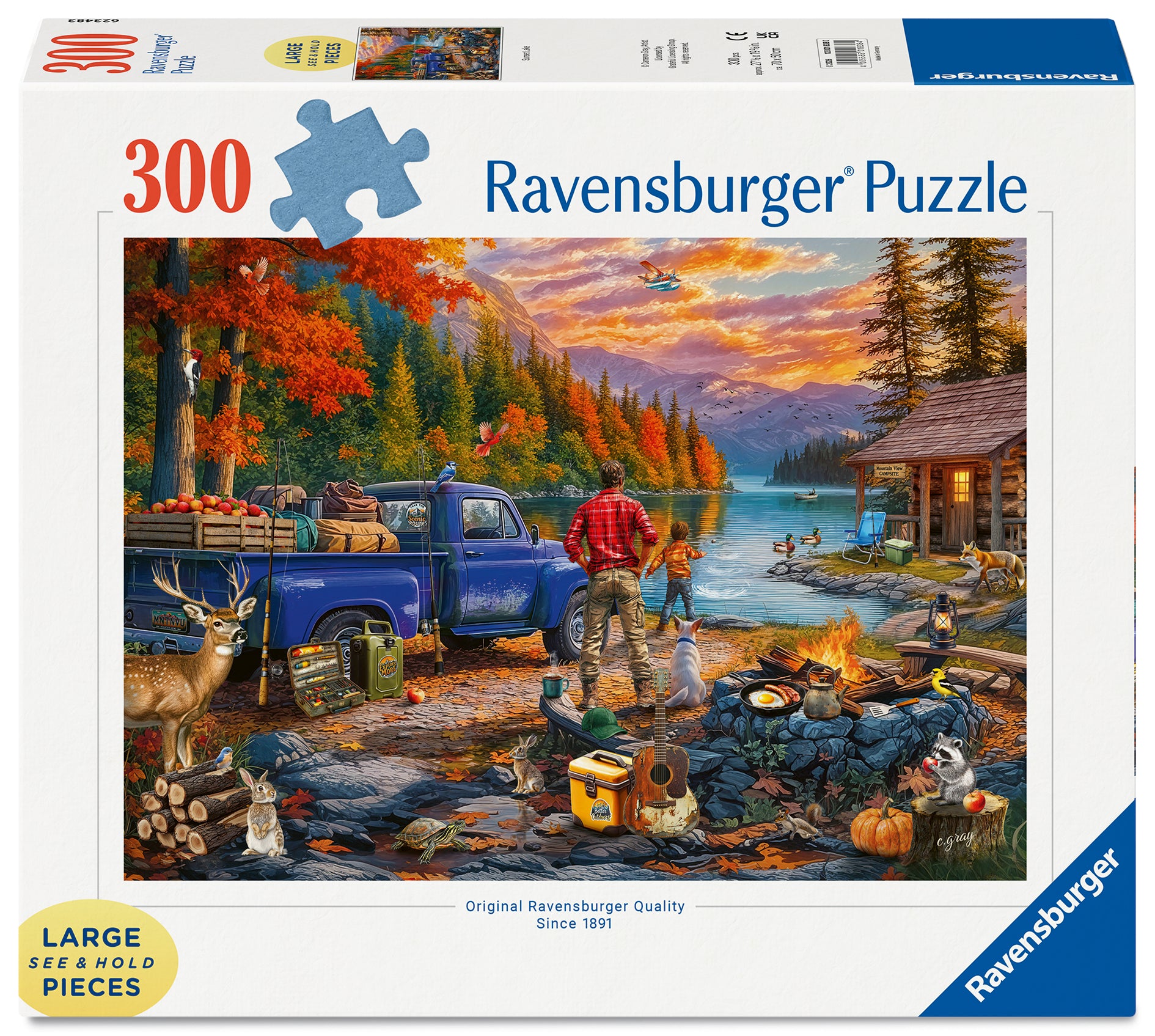 Ravensburger Sunset Lake 300 Pc Large Format Puzzle