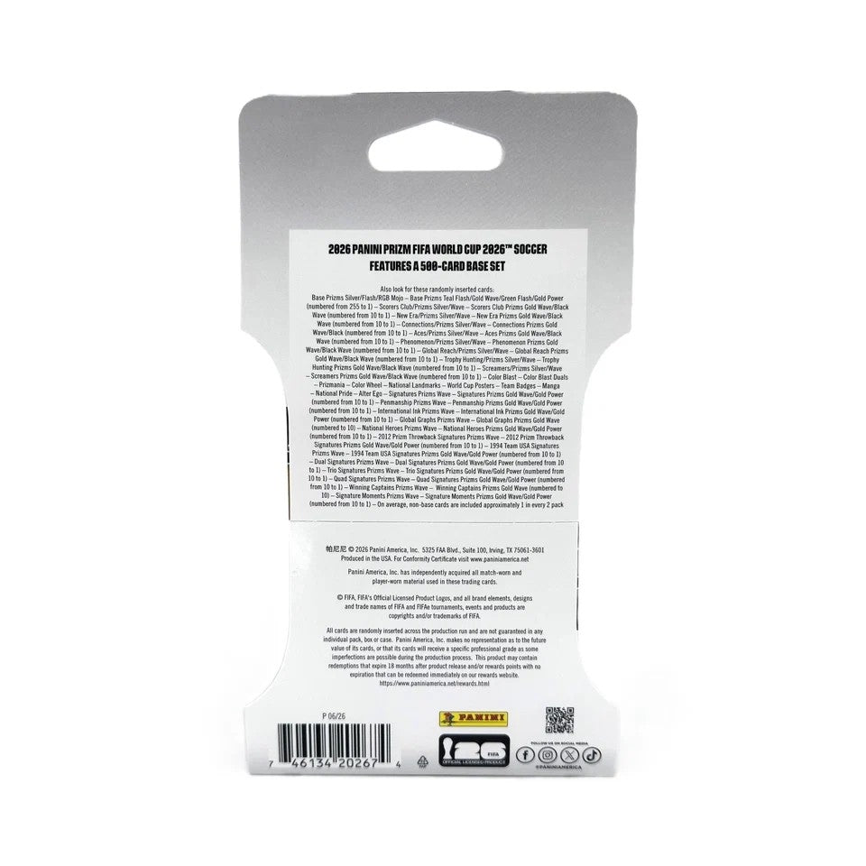 2026 Panini Soccer Prizm Sleeved Booster Pack