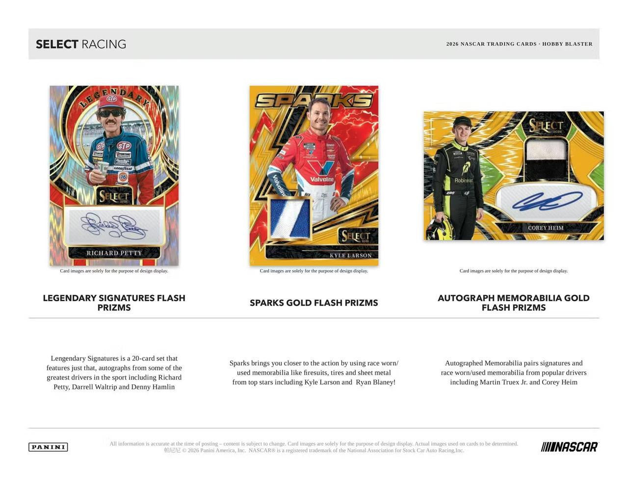 2026 Panini Racing Select Blaster