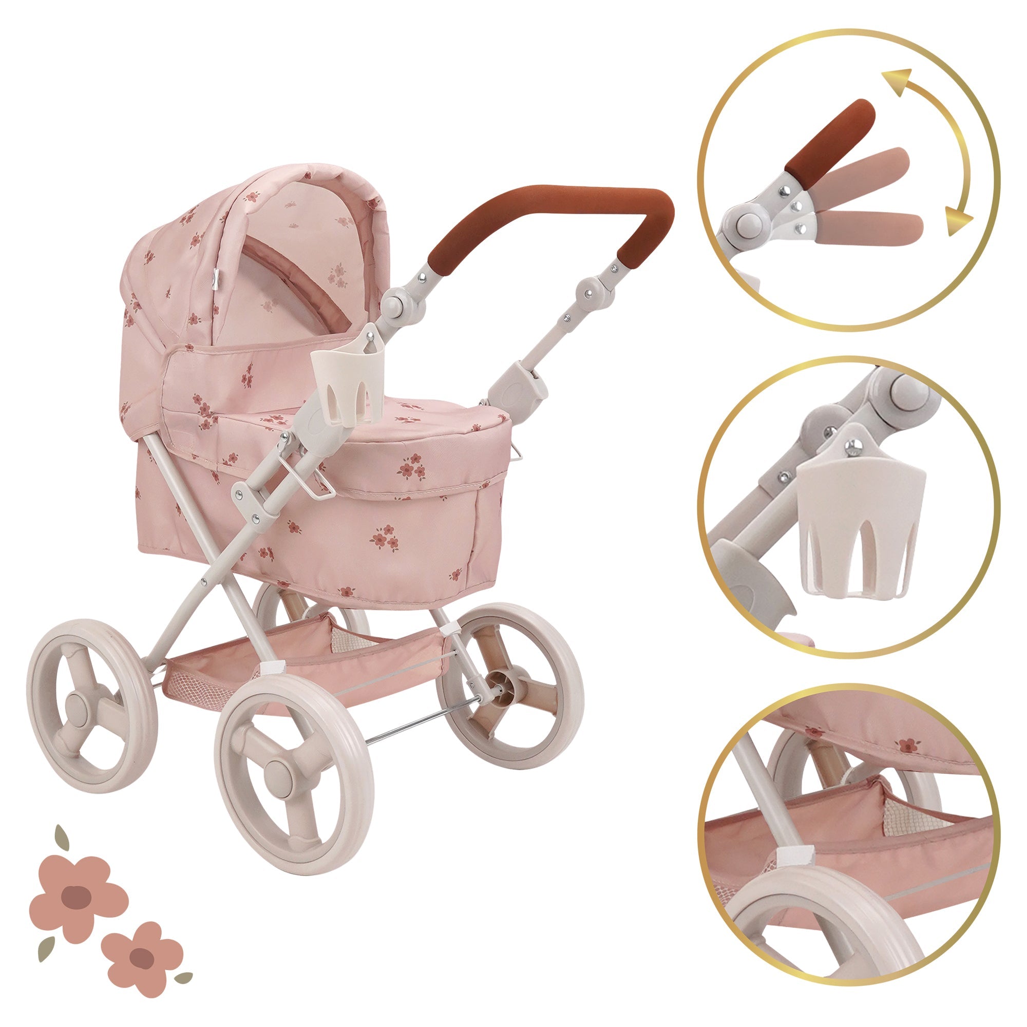 Ballet Flora 8 Piece Doll Pram and Feed Set - Mastermind Toys___245164