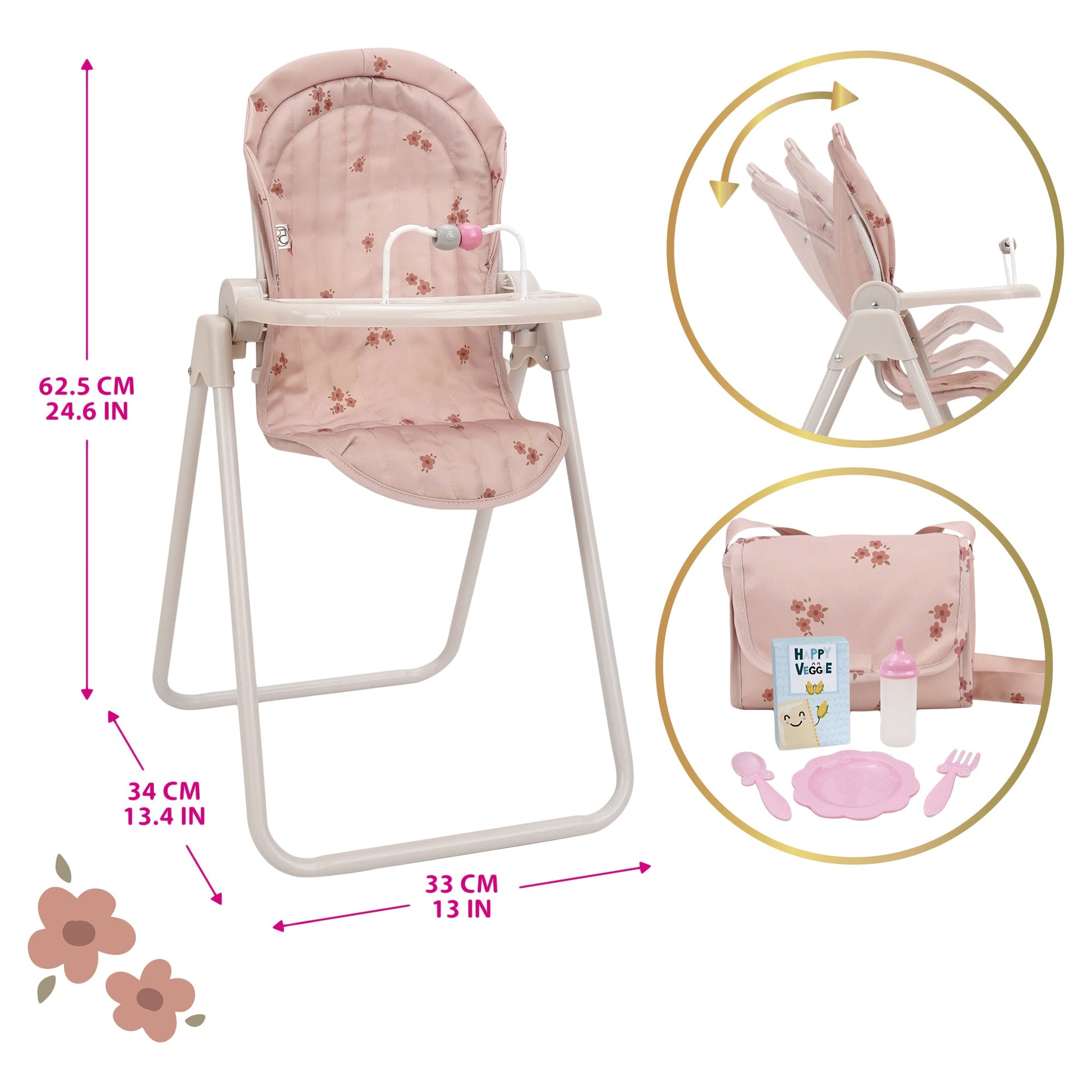 Ballet Flora 8 Piece Doll Pram and Feed Set - Mastermind Toys___245164