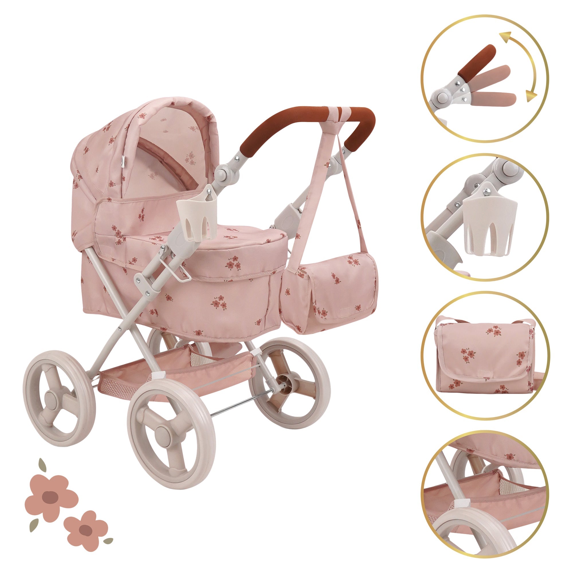 Ballet Flora Doll Deluxe Pram with Carry Bag - Mastermind Toys___245163