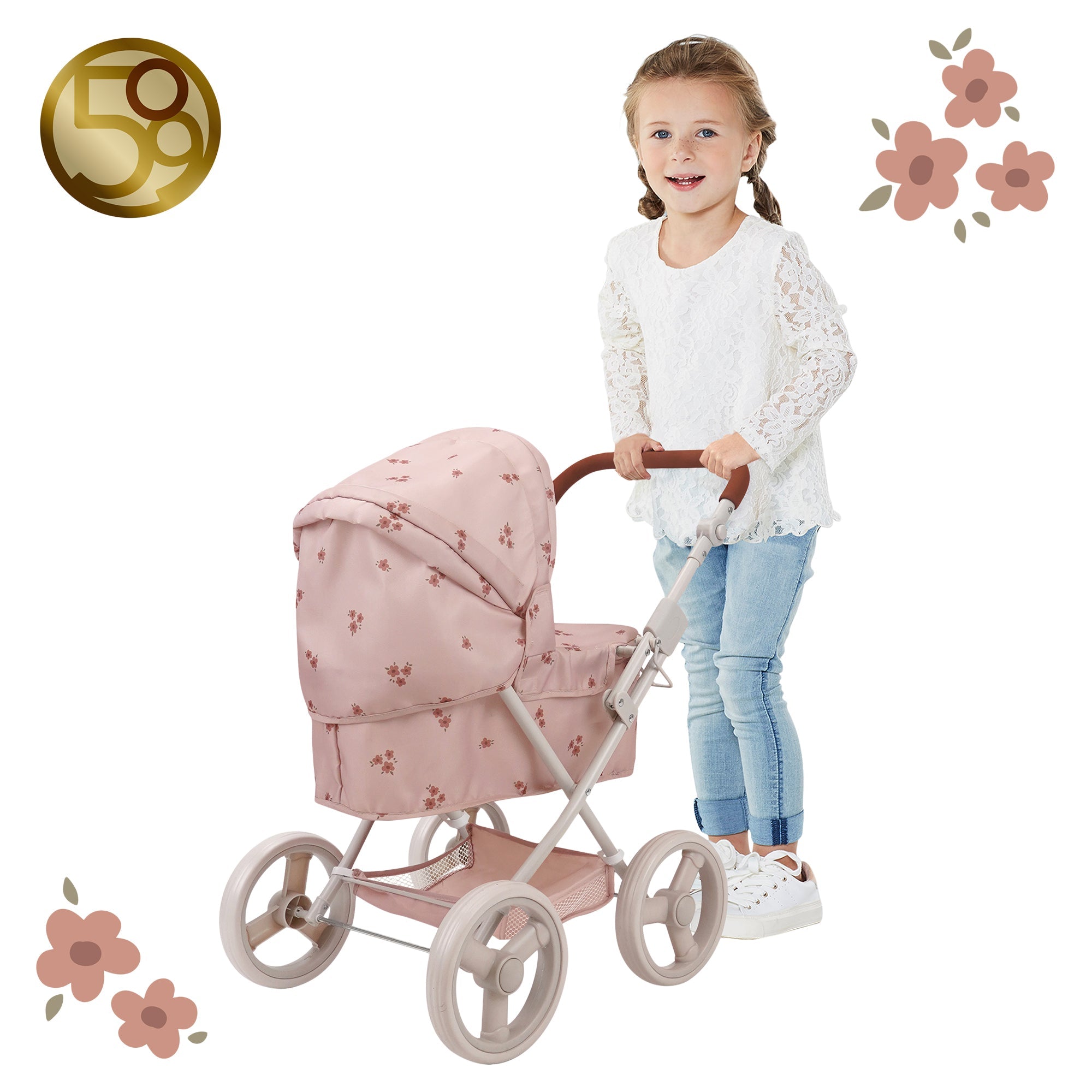 Ballet Flora Doll Deluxe Pram with Carry Bag - Mastermind Toys___245163