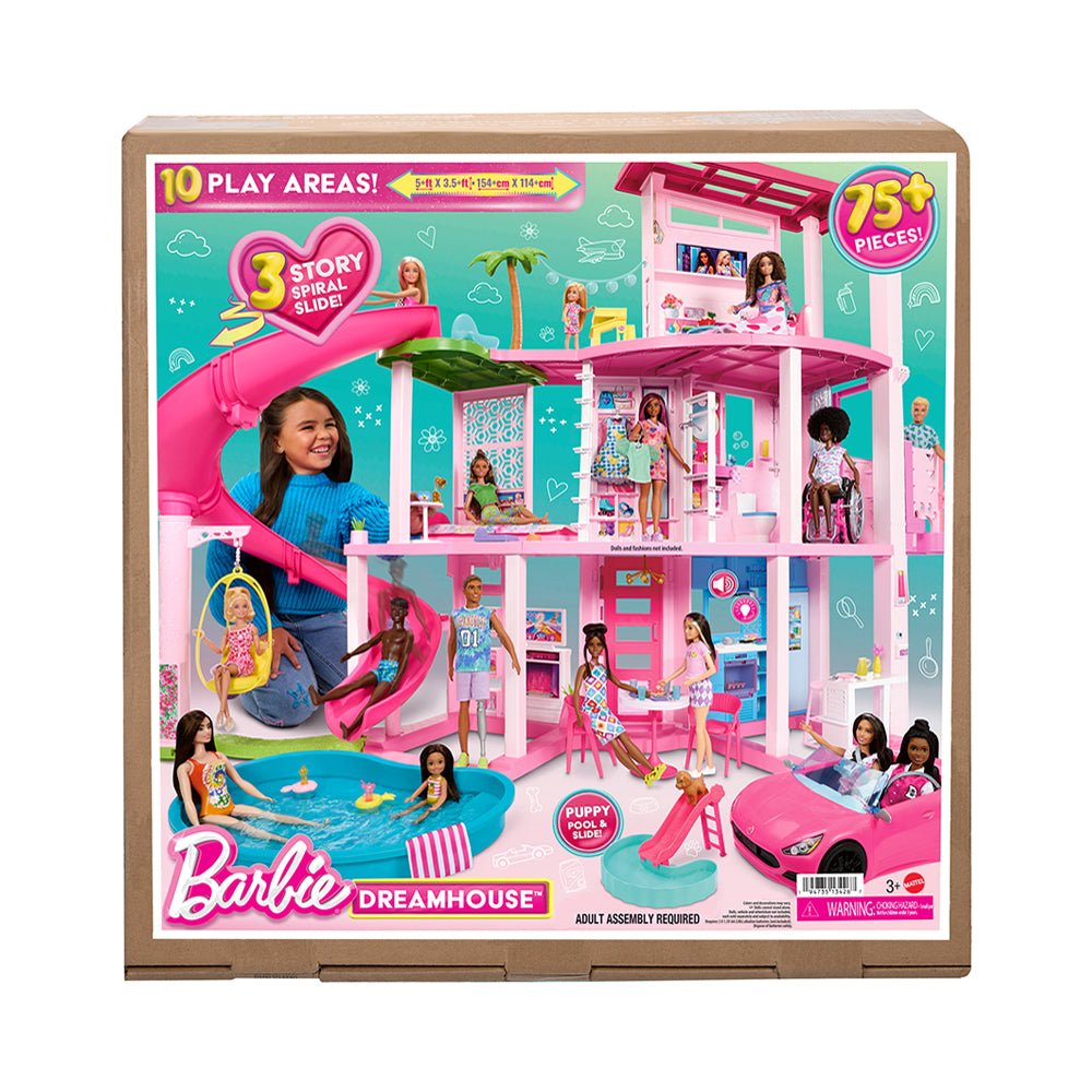 Barbie Dreamhouse, 75+ Pieces, Pool Party Doll House With 3 Story Slide - Mastermind Toys___231002