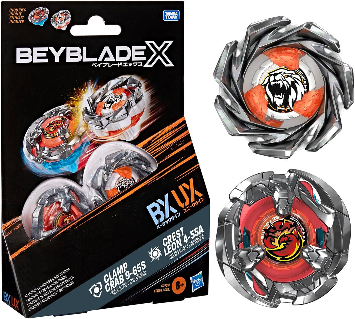 Beyblade Crest Leon 4 55A N Clamp Crab 9 65S - Mastermind Toys___257141