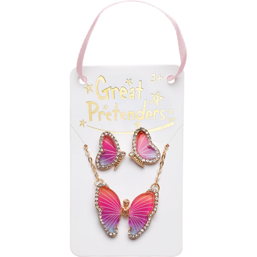 Boutique Butterfly Necklace & Studded Earring Set - Mastermind Toys___241730
