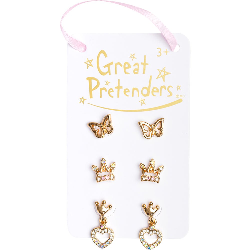 Boutique Royal Crown Studded Earrings, 3 Sets - Mastermind Toys___241735