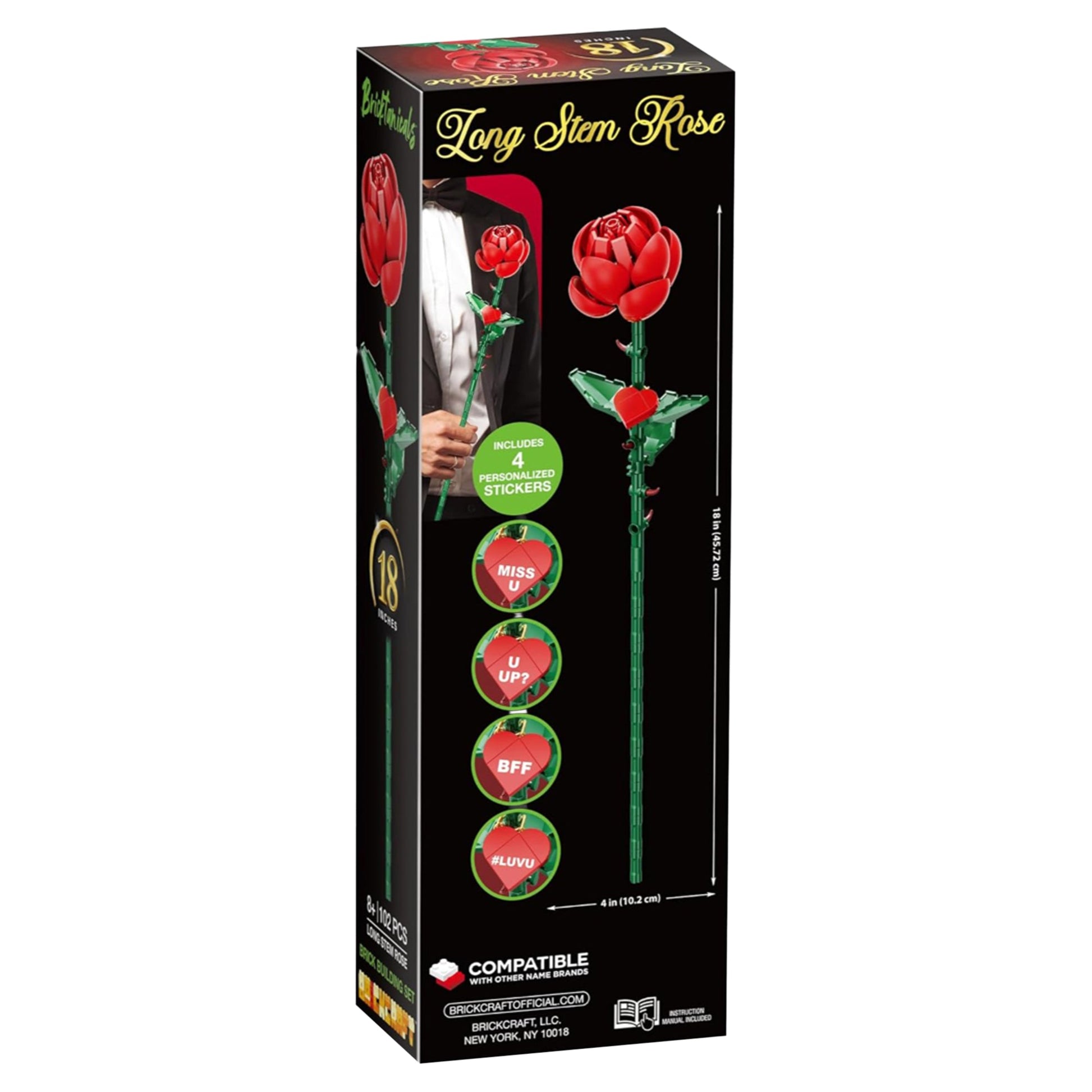 Bricktanicals For Brick Lovers Red Rose - 102 Pieces - Mastermind Toys___249893