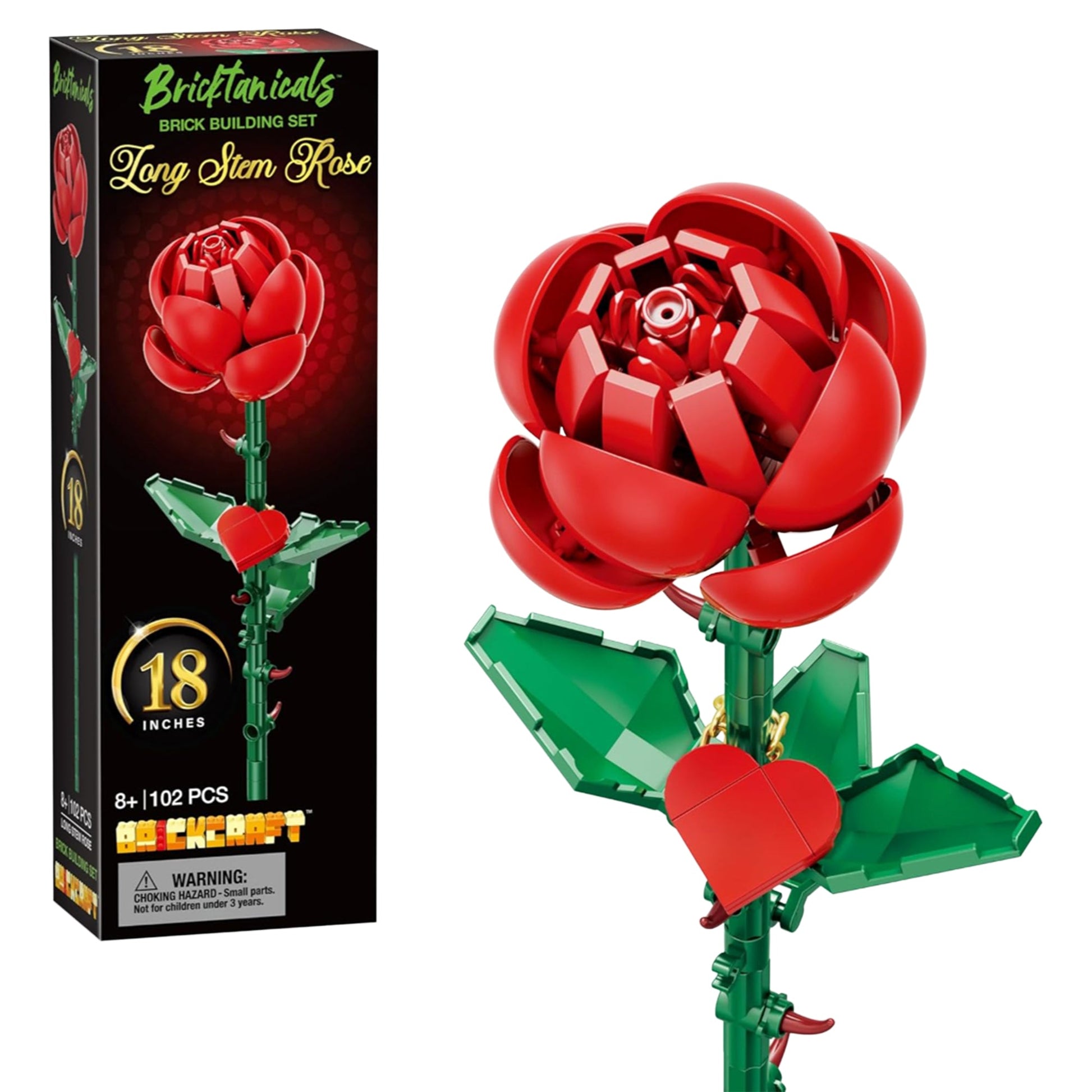 Bricktanicals For Brick Lovers Red Rose - 102 Pieces - Mastermind Toys___249893