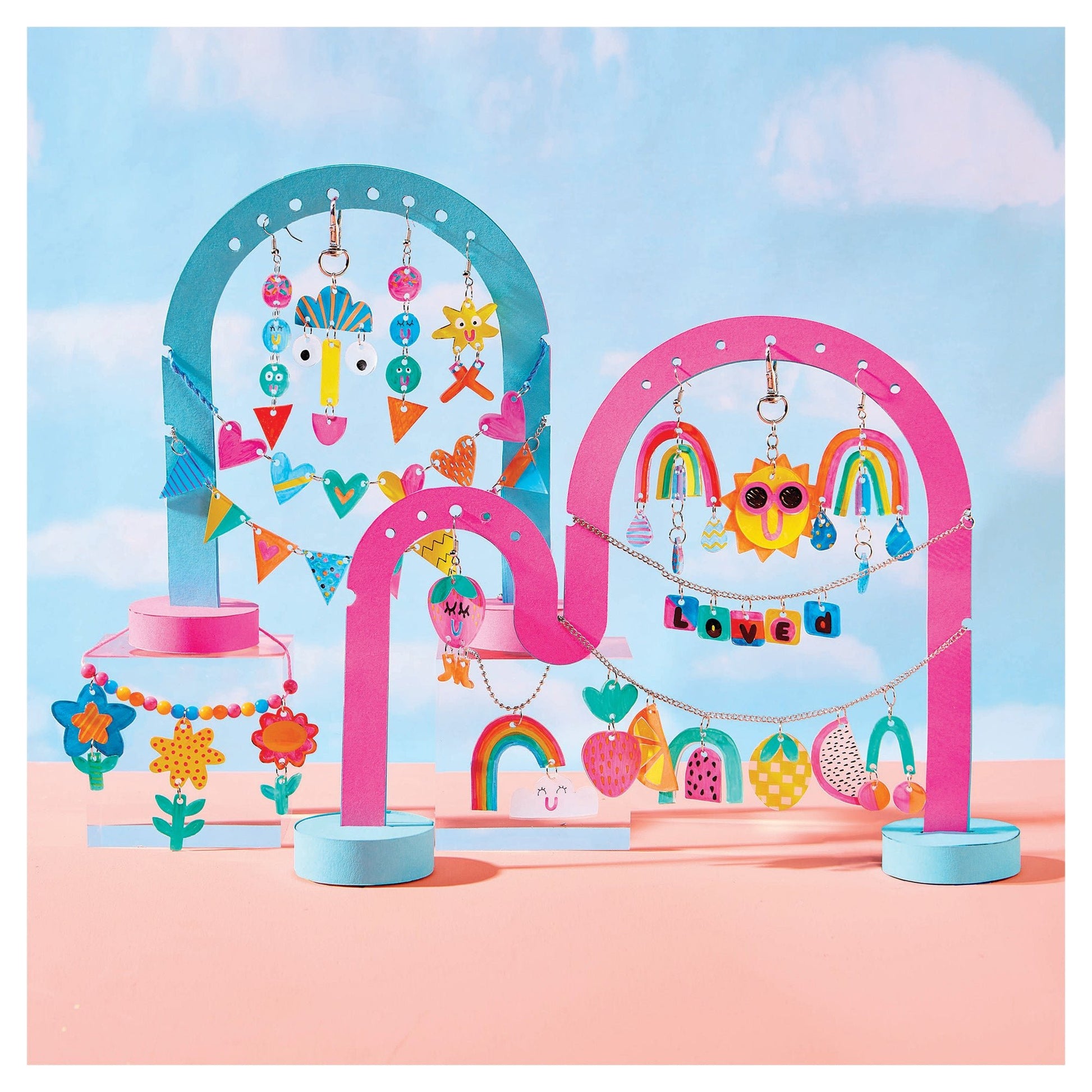 Bright Stripes Shrink Plastic Jewelry - Mastermind Toys___245750