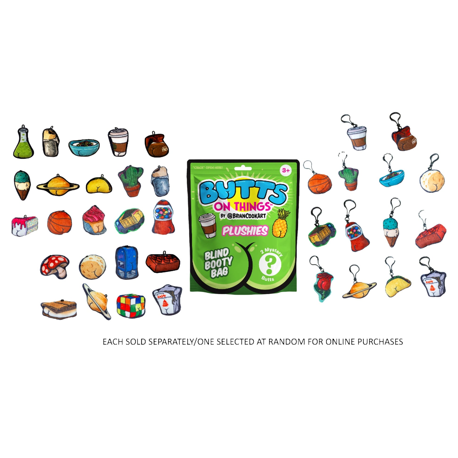 Butts On Things - Mini Plush 2 - Piece Booty Bags in CDU - Mastermind Toys___248052