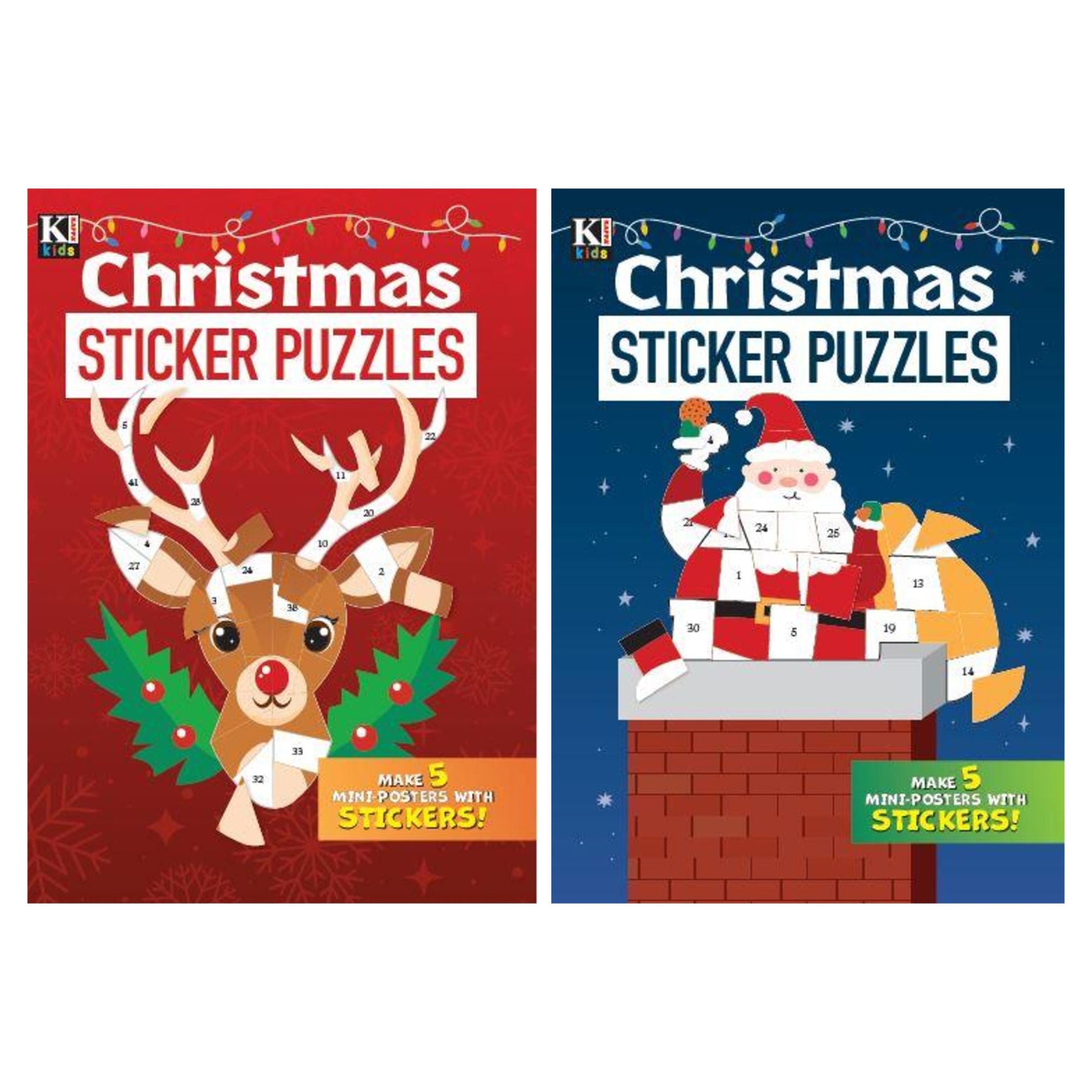 Christmas Sticker Puzzles Books - 2 Asst. - Mastermind Toys___249366